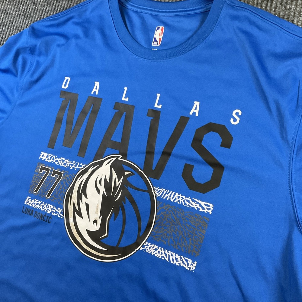 Luka Doncic Dallas Mavericks Blue‎ Tee Shirt Polyester NBA Men's Size 2XL NWT